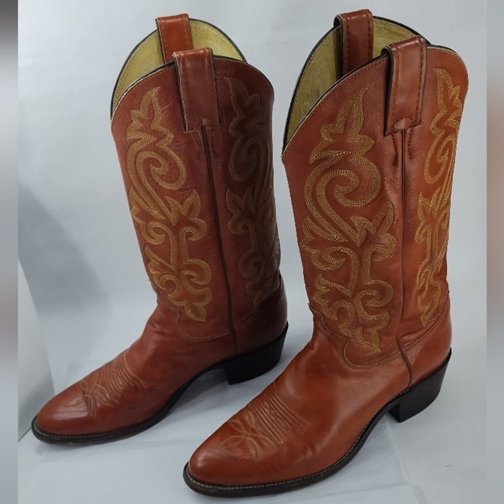 Justin Cowboy Boots 8D 1484 Made In The USA - Picture 8 of 8